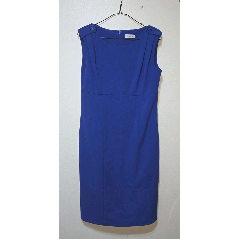 Calvin Klein Cobalt Blue Sleeveless  Dress  formal Weddings Christmas Party
